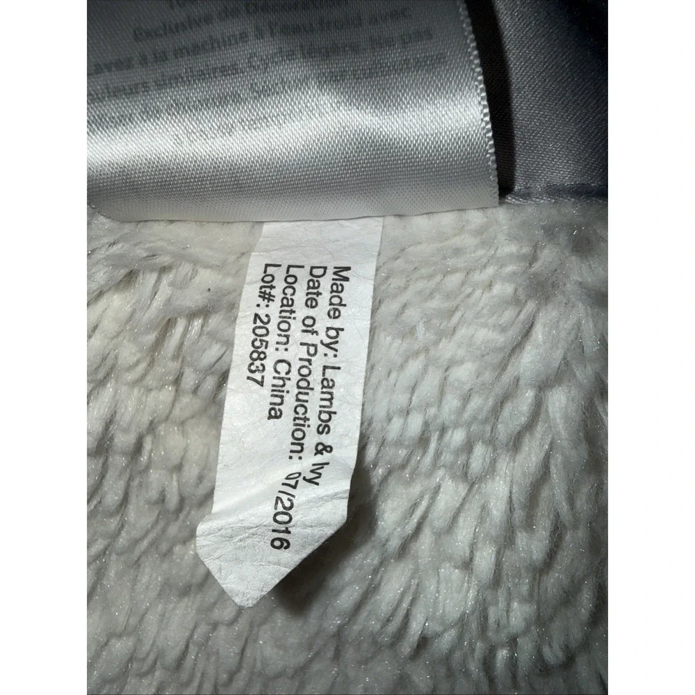 Lambs &‎ Ivy Fox Purple Appliqué Baby Soft Plush Blanket With Satin Trim